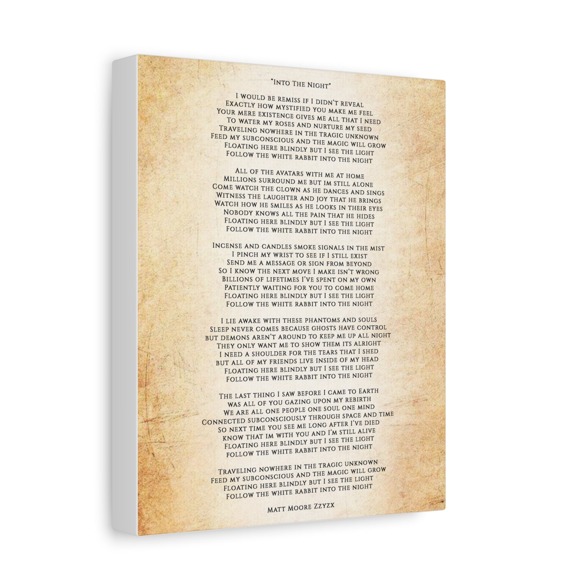 "Into The Night" Lyric Poster ∞