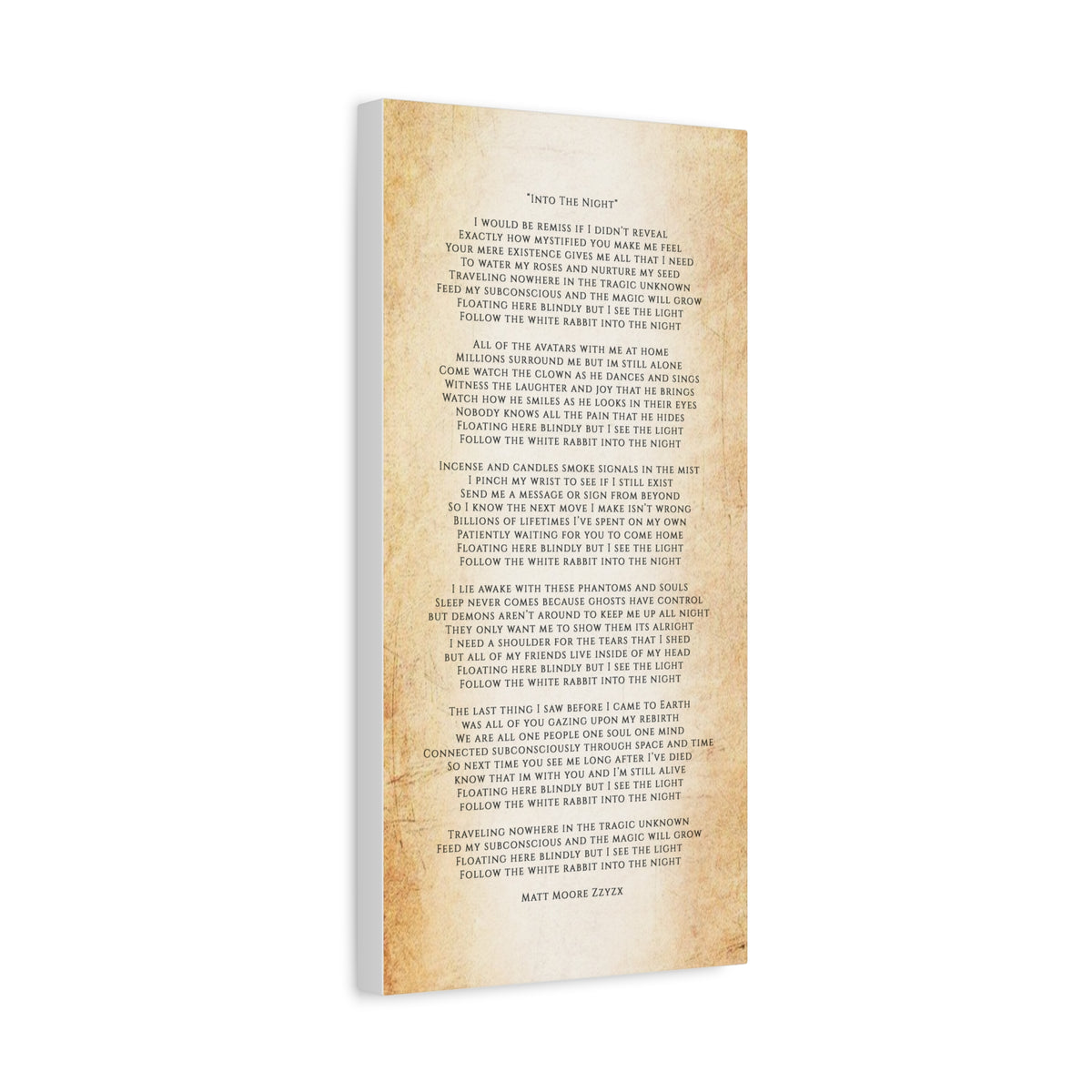 "Into The Night" Lyric Poster ∞